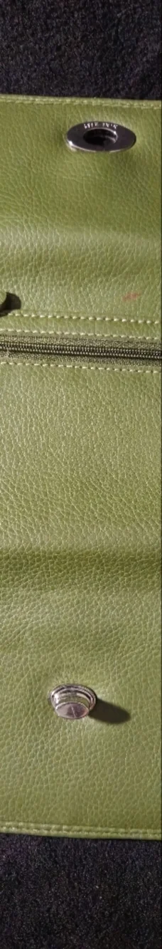 Nine West Olive Green Faux Leather Wallet with Silver Turn-Lock